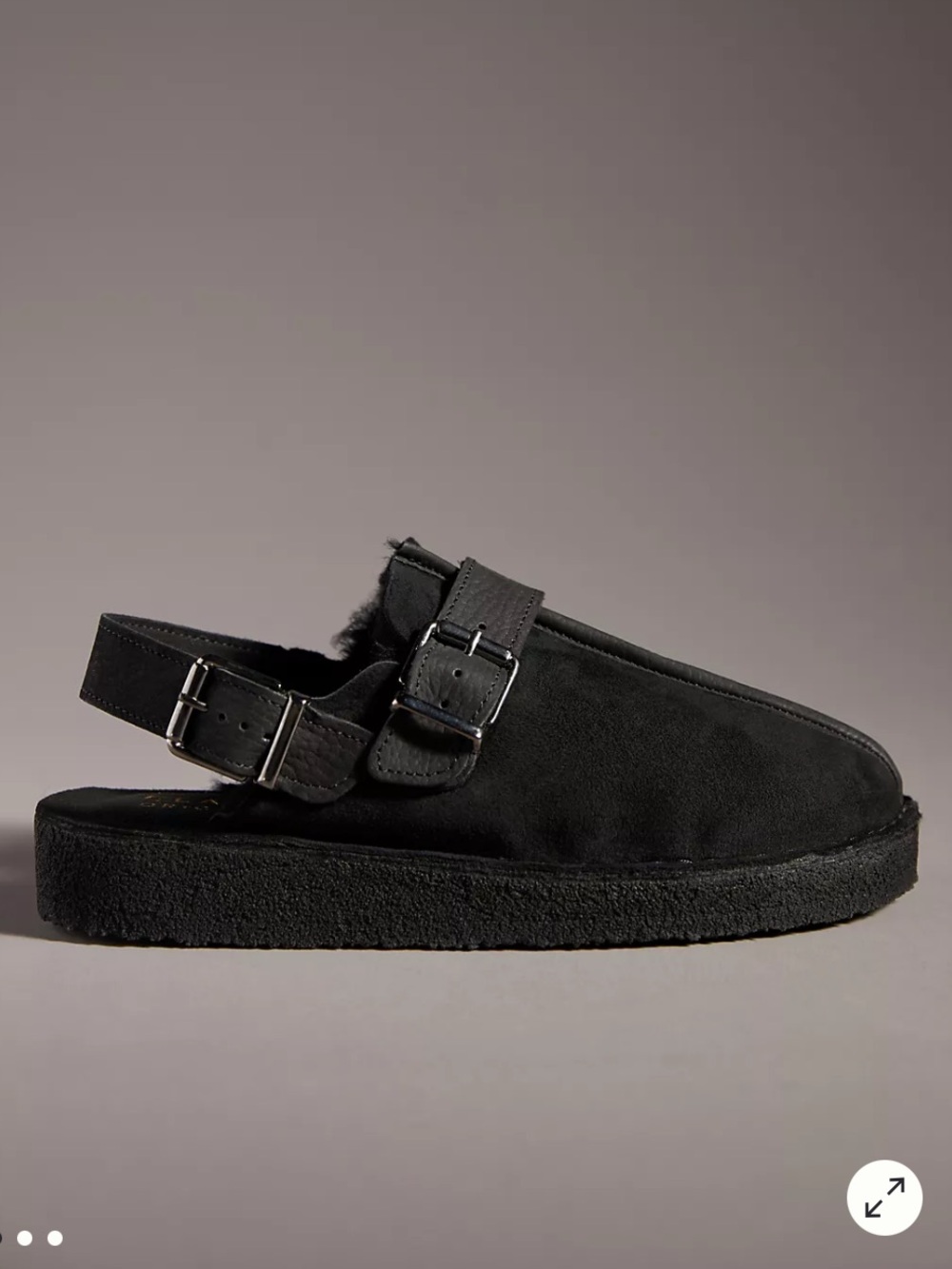 Clarks Originals Trek Mule Sling – Black Warm Lined Leather Clogs